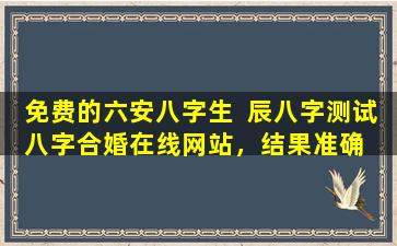 免费的六安八字生  辰八字测试八字合婚在线网站，结果准确  吗